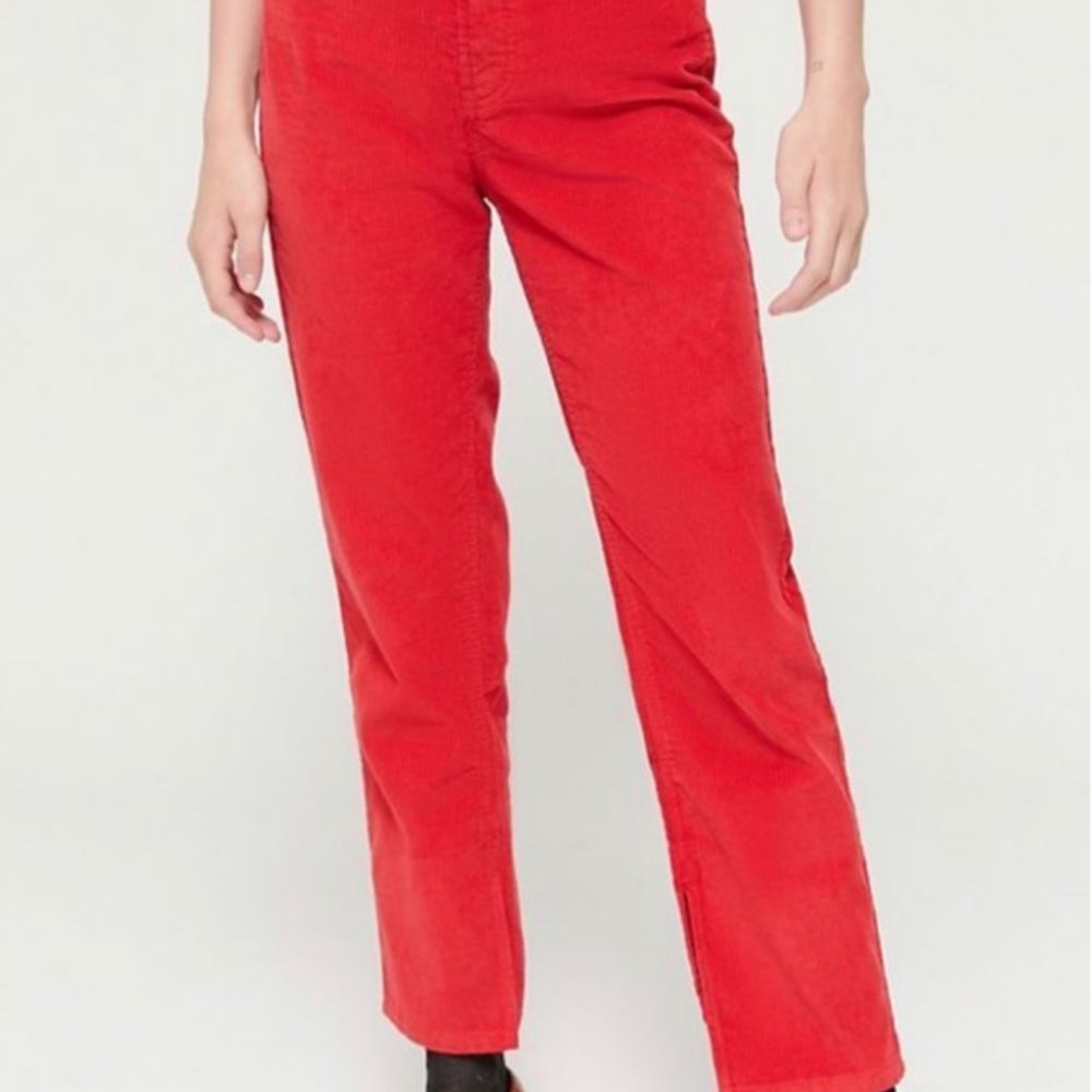 BDG Urban Outfitters Red Corduroy Split Hem 24